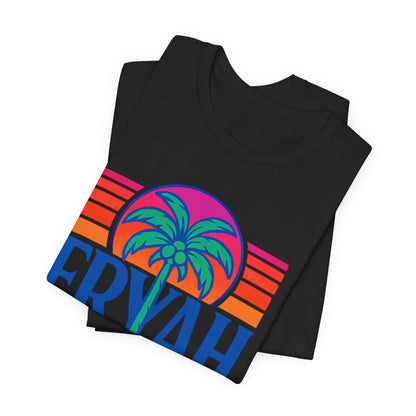 "ERYAH @ The   Space" Tropical Street Tee – Sunset & Palm Tree