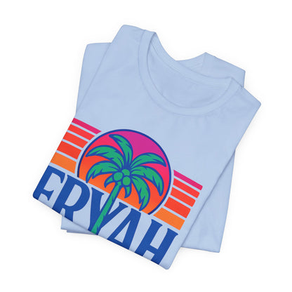 "ERYAH @ The   Space" Tropical Street Tee – Sunset & Palm Tree
