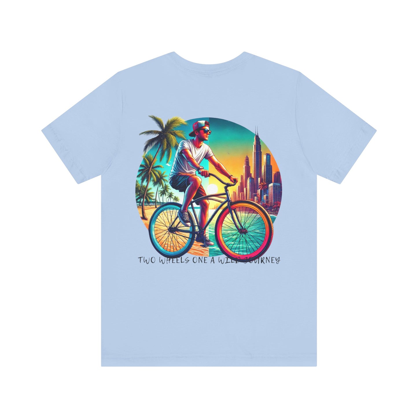 Adventure Cyclist Tee  – Ride Between Paradise & The Future"