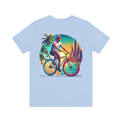 Adventure Cyclist Tee  – Ride Between Paradise & The Future"