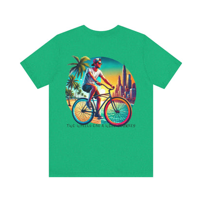 Adventure Cyclist Tee  – Ride Between Paradise & The Future"