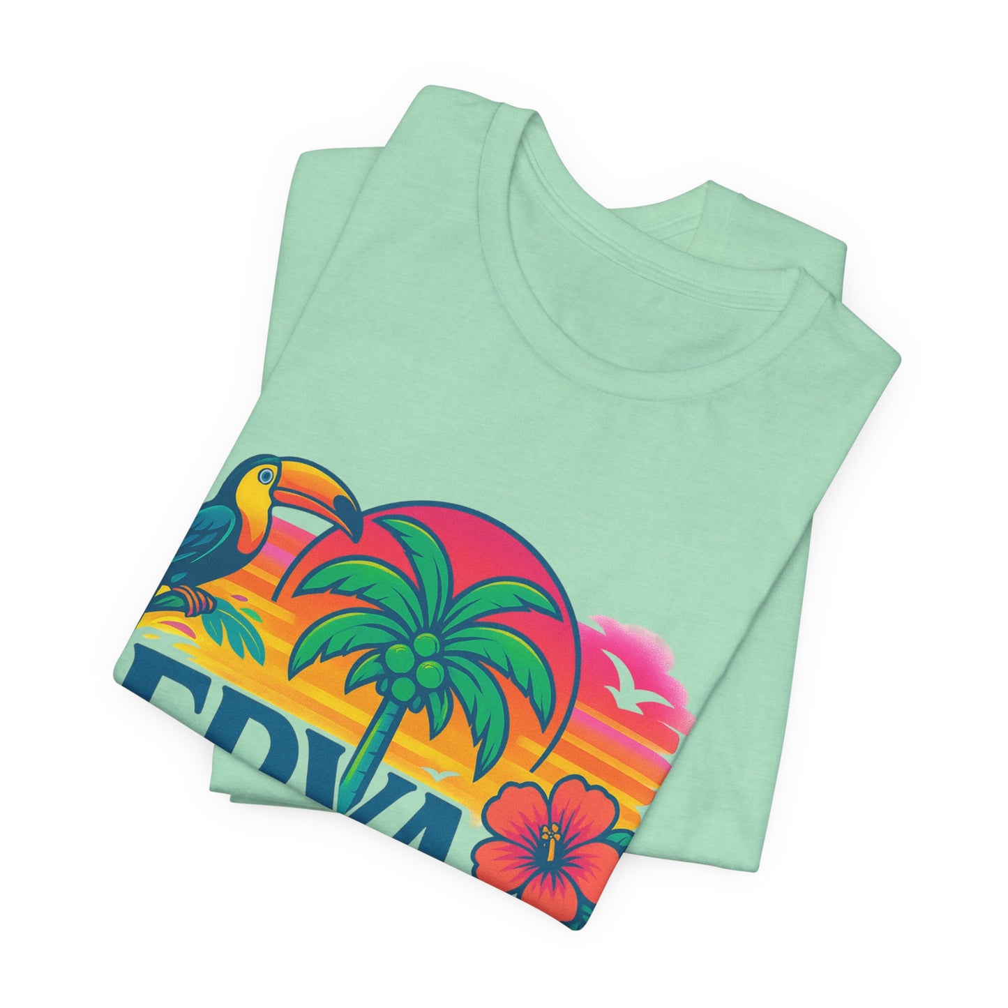 "ERYAH" Tropical Sunset Palm Tree Tee