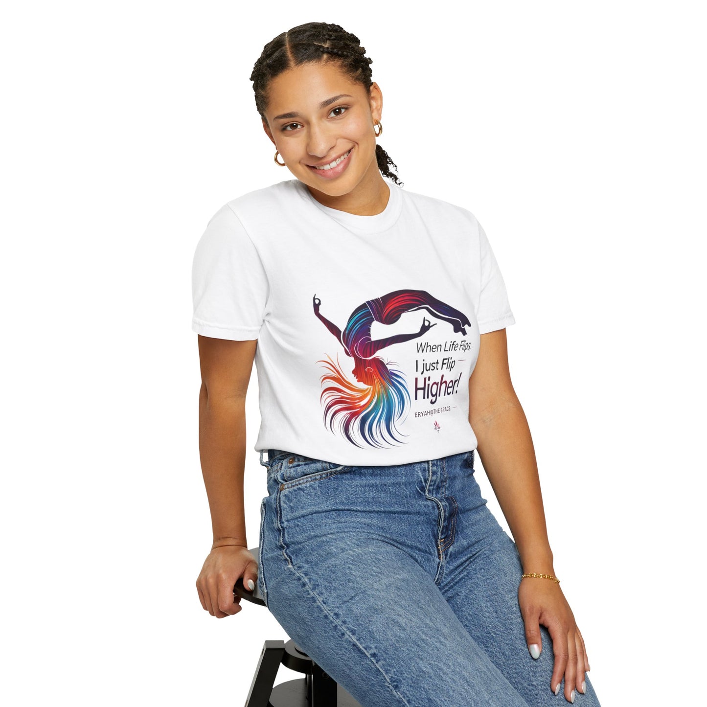 "Flip Higher Tee – Rise with Grace & Power"