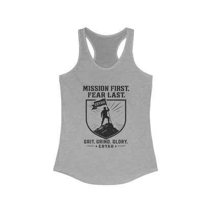Mission First Women's Tank Top - Grit, Grind, Glory, Athletic Wear, Fitness Apparel, Inspirational Workout Shirt
