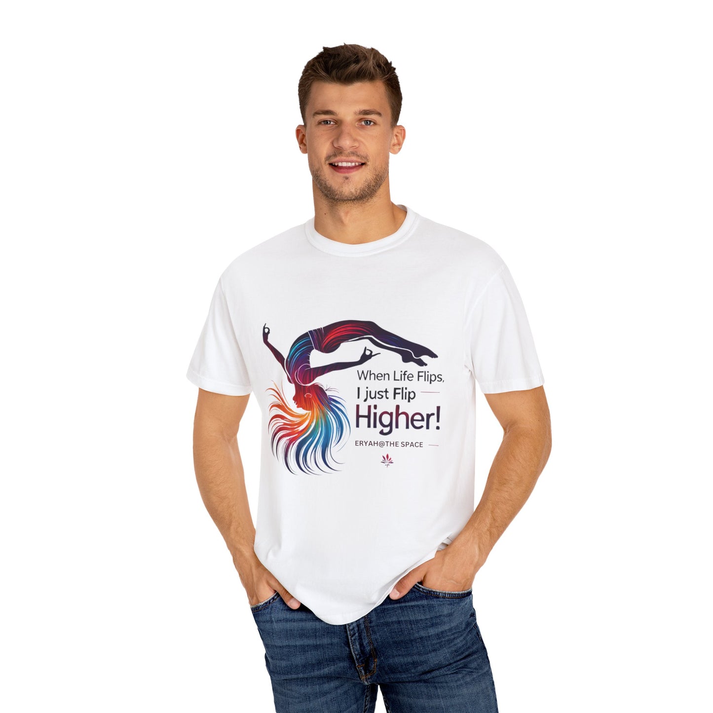 "Flip Higher Tee – Rise with Grace & Power"
