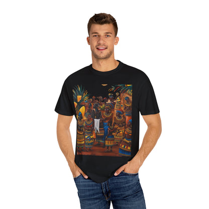 "Ancestral Gathering" African Art Print Tee  –  Cultural Storytelling in Wearable Art