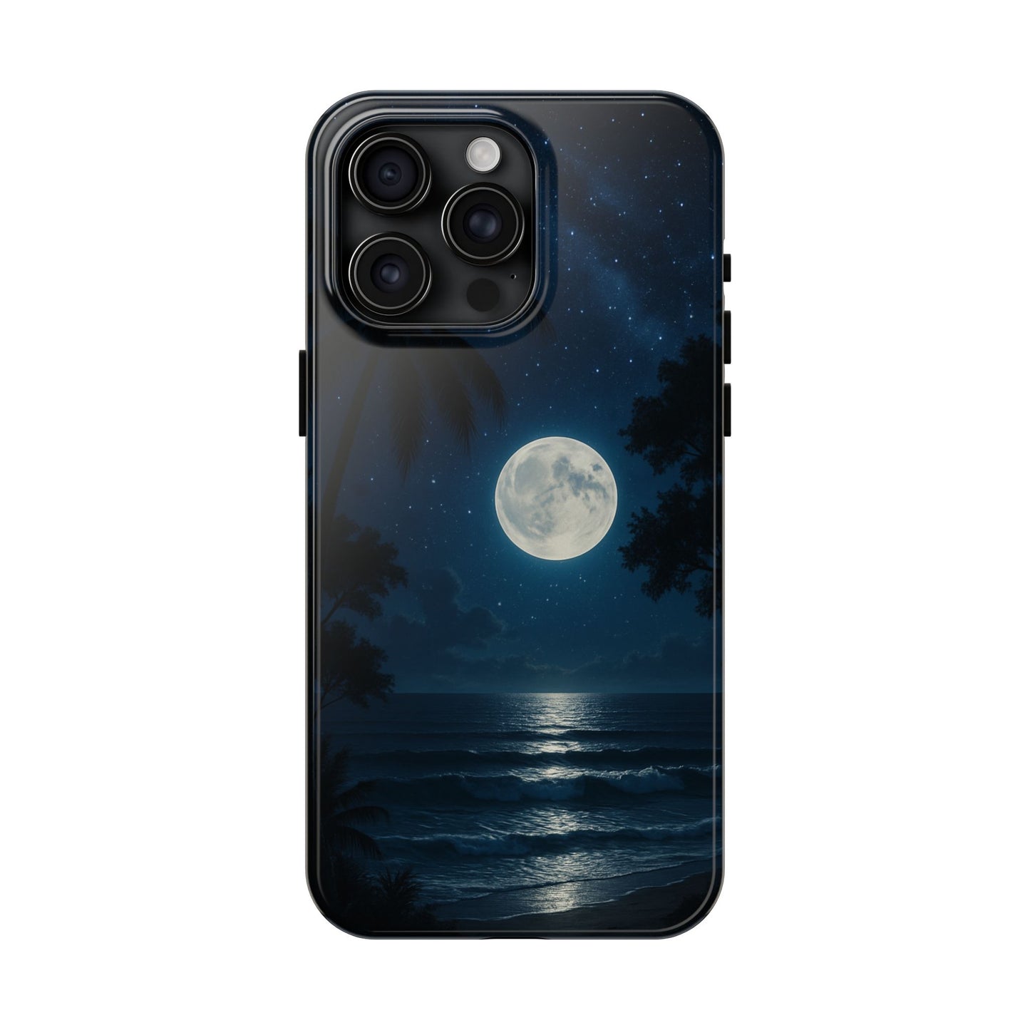 Moonlit Ocean Tough Phone Case, Starry Night Phone Protector, Beach Vibe Phone Cover, Gift for Ocean Lovers, Travel Accessories