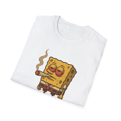 1GunBob – The Blazed Sponge 🧽🔥🪵, Chill SpongeBob Tee, Fun Graphic Tee, Casual Wear, Gift for Fans, Humor Apparel, Unique Summer Shirt