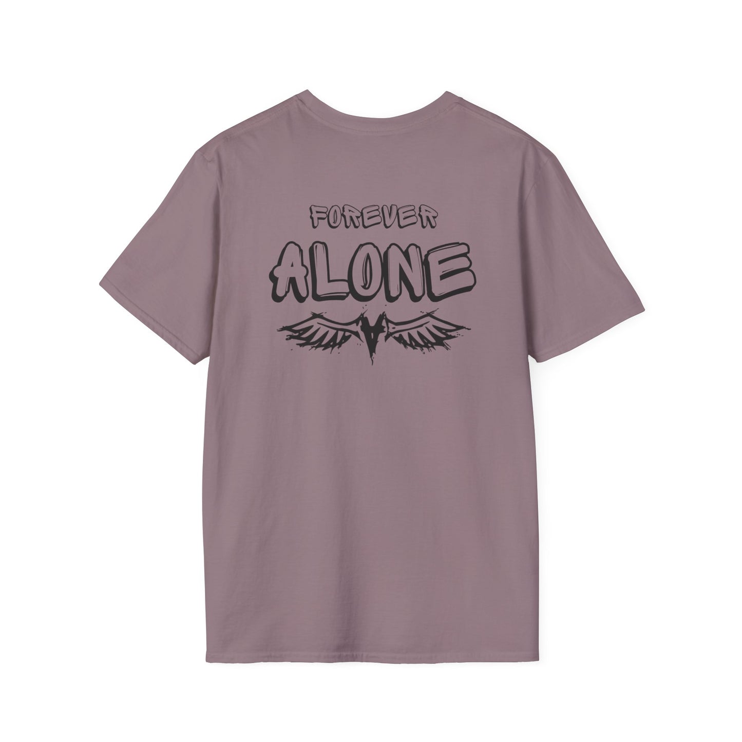 Forever Alone Edgy Graphic Tee with Wings