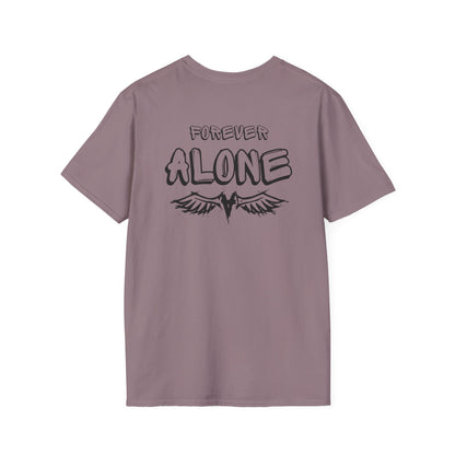 Forever Alone Edgy Graphic Tee with Wings