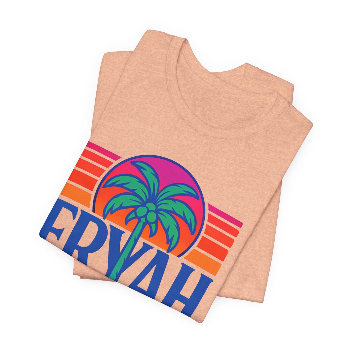 "ERYAH @ The   Space" Tropical Street Tee – Sunset & Palm Tree