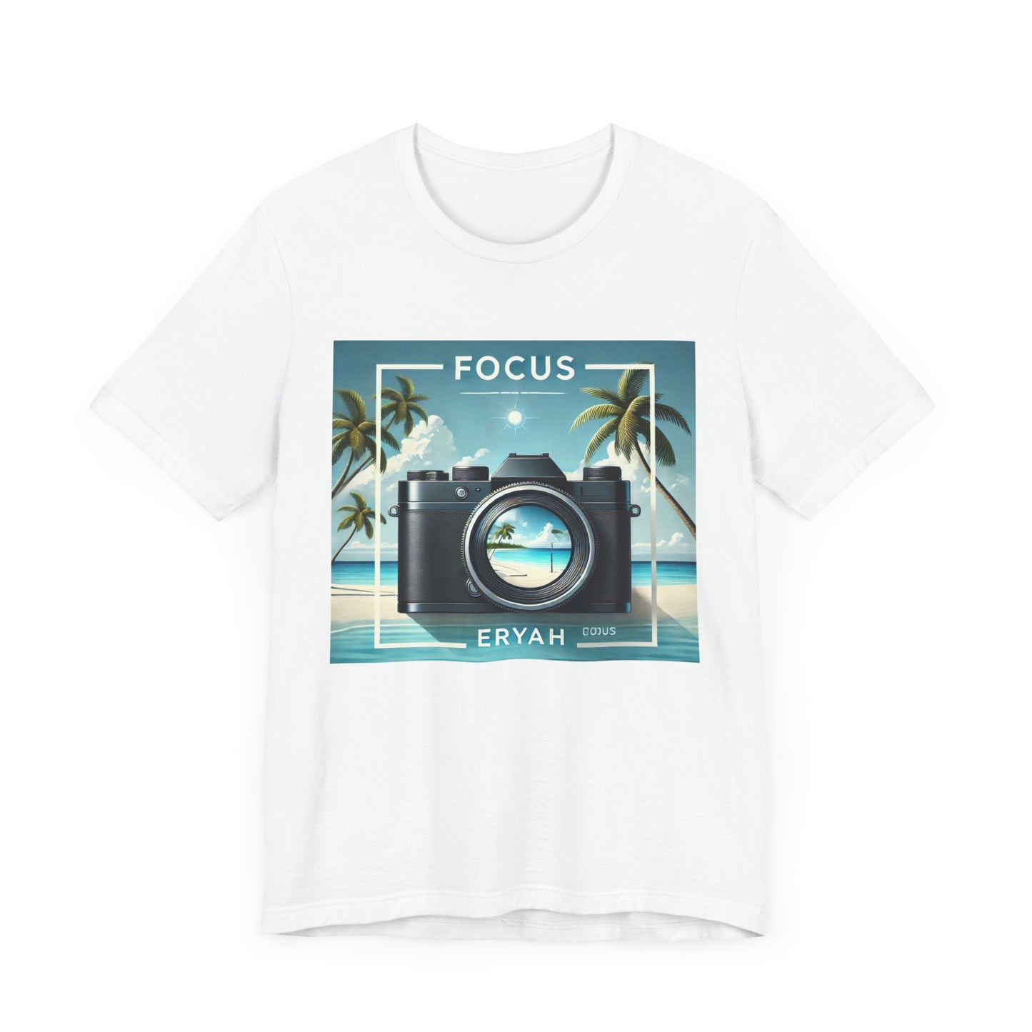 📸 "FOCUS" Beach Camera Tee – Tropical Lens Vibes 📸