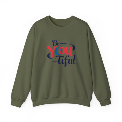 Be You Tiful Sweatshirt | Cozy Unisex Crewneck | Inspirational Gift | Casual Wear | Self-Love Reminder | Perfect for All Occasions