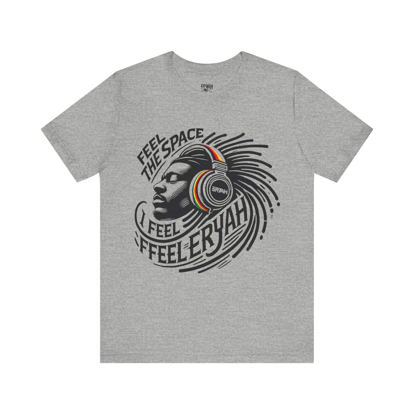 🎵 "I Feel The Space" Rasta Music Headphones Tee 🎧