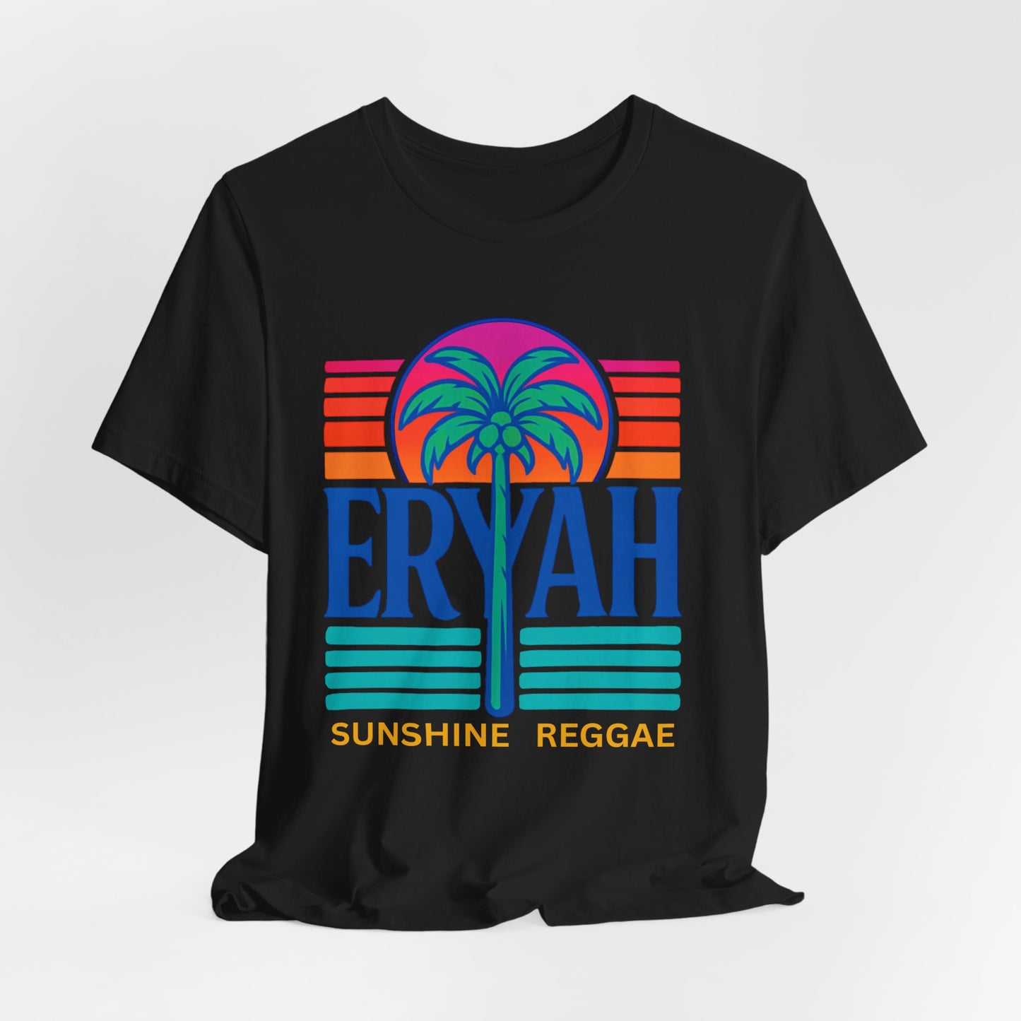 "ERYAH @ The   Space" Tropical Street Tee – Sunset & Palm Tree