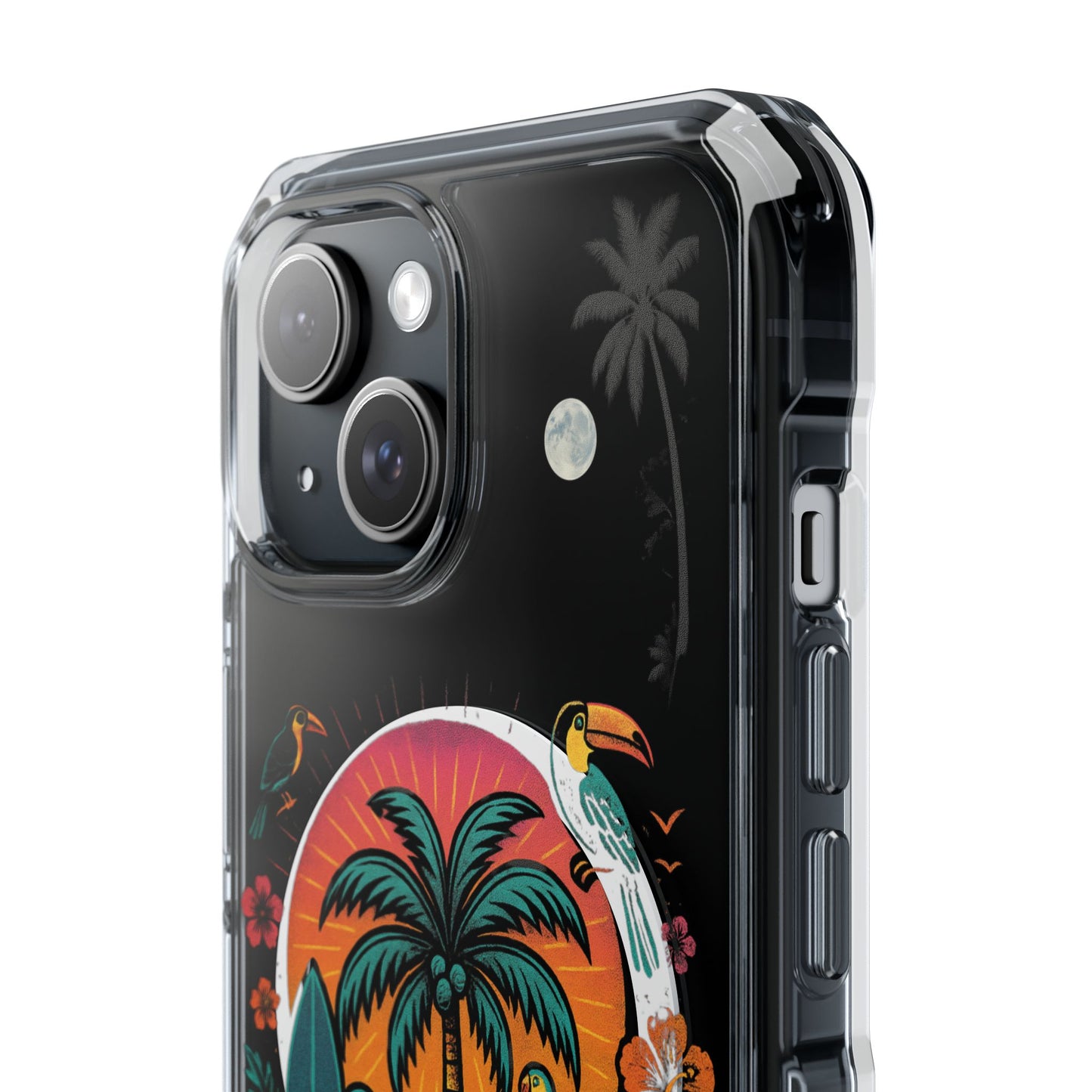 Tropical Phone Case featuring ,Eryah, Island State of Mind' Design,  Clear Magnetic Impact Protection, Perfect Gift for Vacation