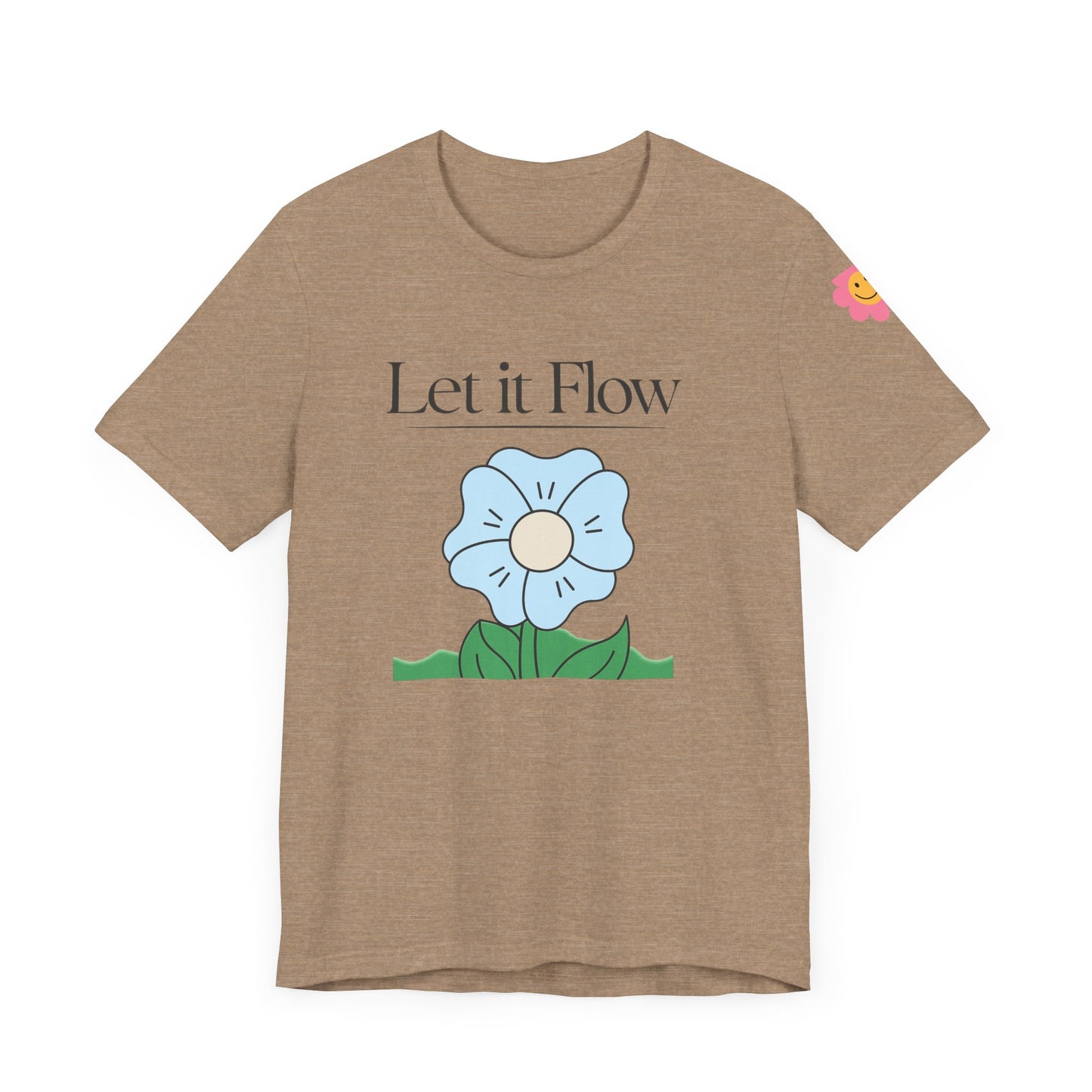 🌸 "Let It Flow" Minimalist Floral Tee – Breathe Easy, Live Lightly 🌸