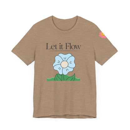 🌸 "Let It Flow" Minimalist Floral Tee – Breathe Easy, Live Lightly 🌸