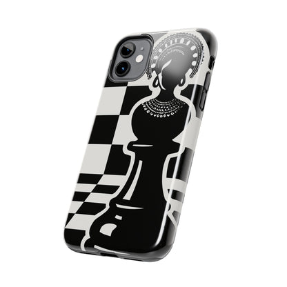 Chess Queen Phone Case, Tough Phone Cases, Stylish Accessories, Unique Gift, Geometric Design, Black and White Aesthetic