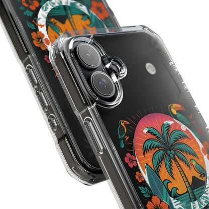 Tropical Phone Case featuring ,Eryah, Island State of Mind' Design,  Clear Magnetic Impact Protection, Perfect Gift for Vacation