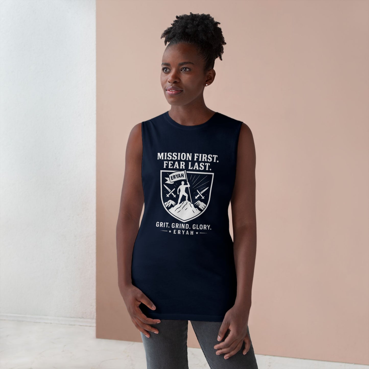 Unisex Barnard Tank: Mission First, Plan Last, Inspirational Workout Top, Casual Summer Shirt, Fitness Gift, Gym Wear
